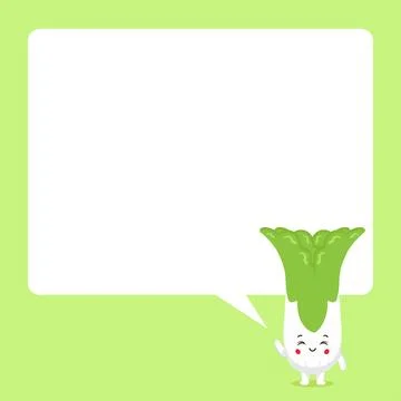 Cute Chinese Cabbage with Speech Bubbles Stock Illustration
