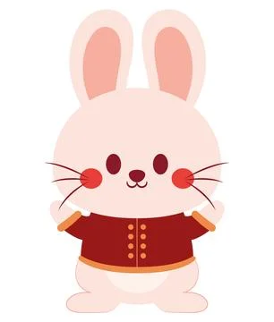 Cute chinese rabbit Stock Illustration