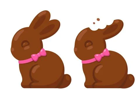 Cute chocolate Easter bunny Stock Illustration