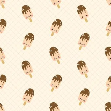 Cute chocolate popsicle seamless pattern Stock Illustration