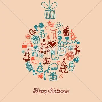 Cute christmas ball Stock Illustration