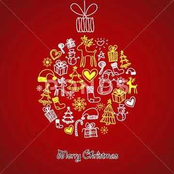 Cute christmas ball Stock Illustration