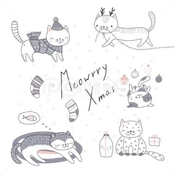 Cute Christmas Cats Collection