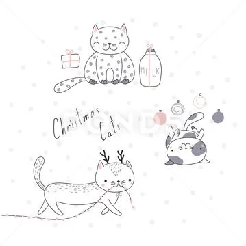 Cute Christmas Cats Greeting Card