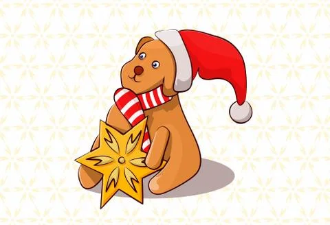 Cute Christmas Dog illustration Stock Illustration