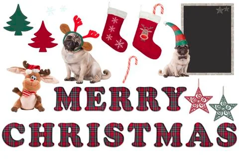 Cute Christmas elements and objects isolated on white background Stock-Fotos