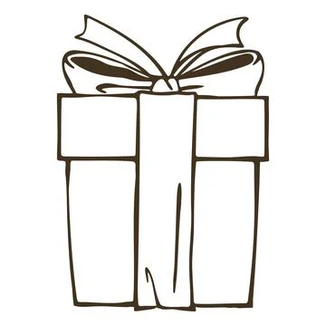 Cute Christmas Gift Box with Big Ribbon Bow and Square Lid. Great for Prese.. Stock Illustration