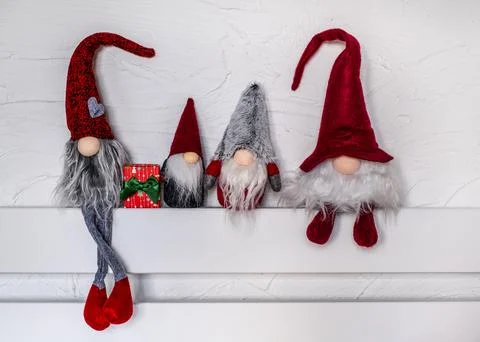 Cute Christmas gnomes Stock Photos