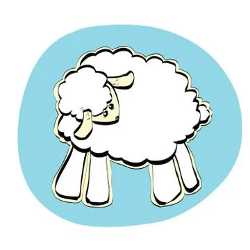 Cute Christmas or Eid al Adha sheep Stock Illustration