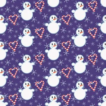 Cute Christmas pattern with snowman Stock Illustration