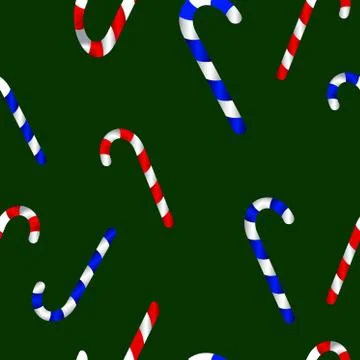 Cute Christmas seamless pattern with candy canes Stock Illustration