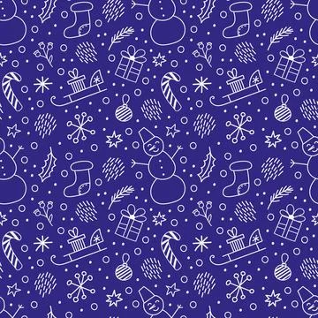 Cute Christmas seamless pattern Illustrazione stock
