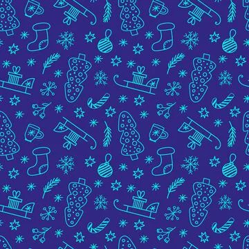 Cute Christmas seamless pattern Stock Illustration