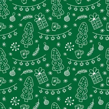 Cute Christmas seamless pattern Stock Illustration