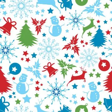 Cute Christmas seamless pattern illustration Stock Illustration