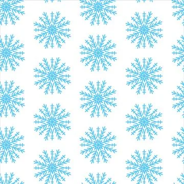 Cute Christmas seamless pattern with snowflakes isolated on white background Stock Illustration