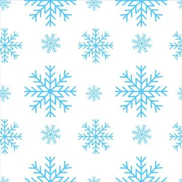 Cute Christmas seamless pattern with snowflakes isolated on white background Stock Illustration