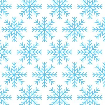 Cute Christmas seamless pattern with snowflakes isolated on white background Stock Illustration