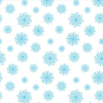 Cute Christmas seamless pattern with snowflakes isolated on white background Stock Illustration