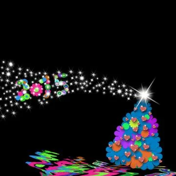 Cute christmas tree  2015 Stock Illustration