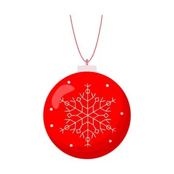Cute christmas tree ball. Flat vector illustration Stock Illustration