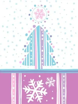 Cute Christmas tree Stock Illustration