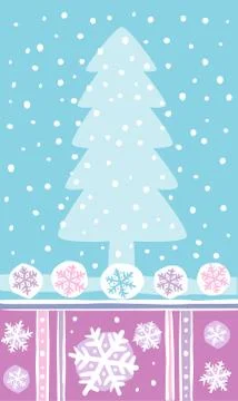 Cute Christmas tree Stock Illustration