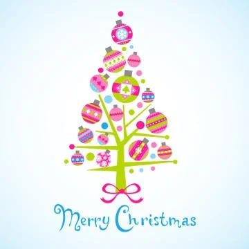Cute Christmas tree Stock Illustration