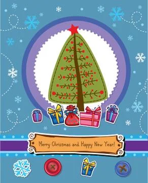 Cute Christmas tree Stock Illustration