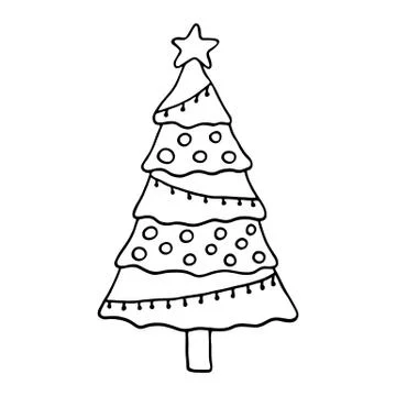 Cute Christmas tree Stock Illustration