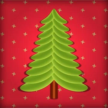 Cute Christmas tree vector Stock Illustration