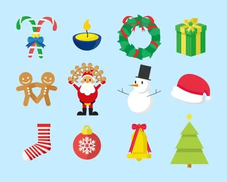 Cute Christmas Vector Graphic Pack Stock Illustration