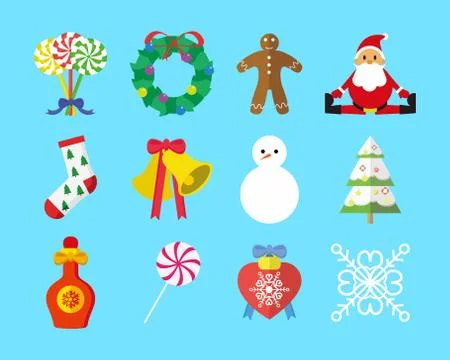 Cute Christmas Vector Graphic Set Illustration