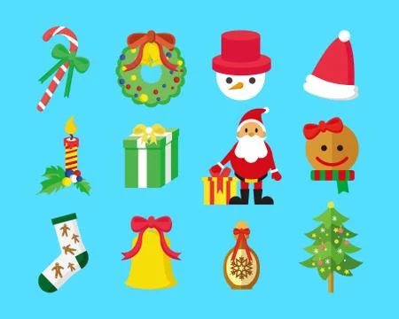 Cute Christmas Vector Illustration Pack Stock Illustration