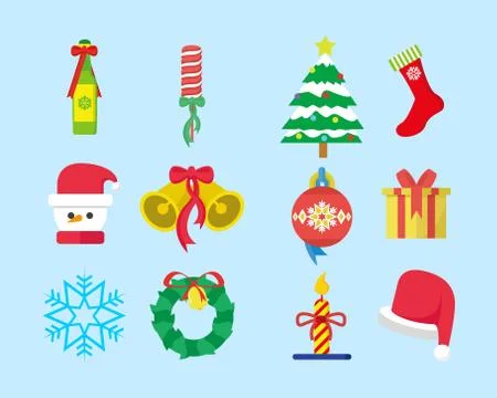 Cute Christmas Vector Set Pack 库存插图