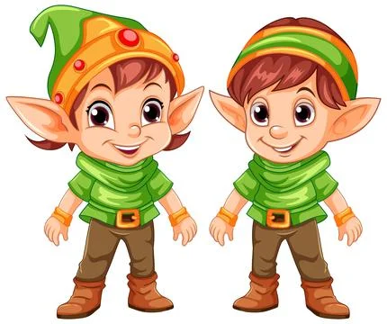 Cute Chrustmas eld cartoon character Stock Illustration