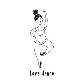 Cute chubby ballerina in leotards. Vector illustration. Stock Illustration