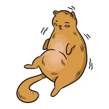 Cute chubby cat. Vector illustration for greeting cards, stickers. Stock Illustration