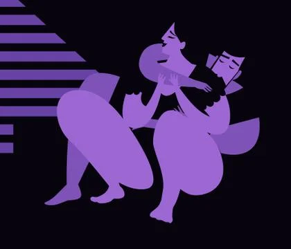 Cute chubby couple Stock-Illustration