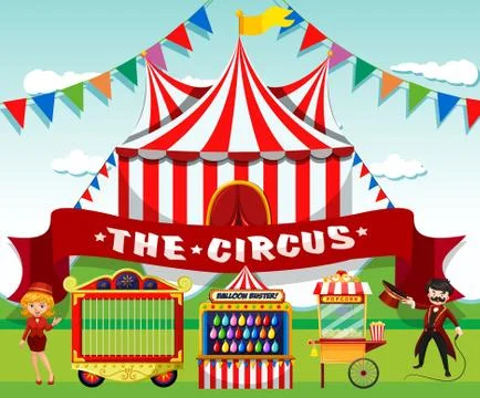 A cute circus background Illustrazione stock