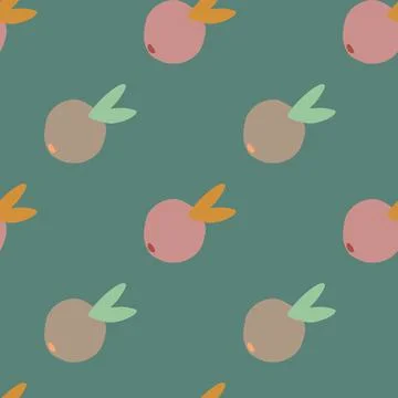 Cute citrus fruit seamless pattern. Fruits endless wallpaper. Cute doodle foo Stock Illustration