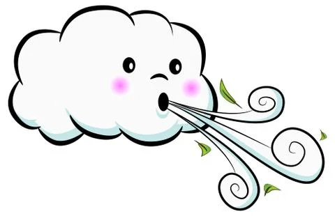 Cute Cloud Blowing Wind Stock Illustration
