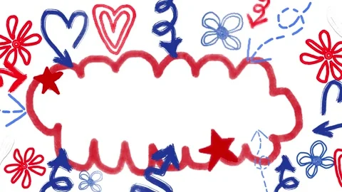 Cute cloud frame in the colors of the American flag.Independence Day Animated Stock Footage 332677039