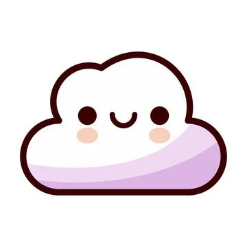 Cute Cloud Icon in Cartoon Style Stock Illustration