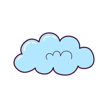 Cute cloud illustration in hand drawn style Illustrazione stock