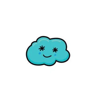Cute cloud kawaii face vector illustration design. Smiling Cloud Stock Illustration