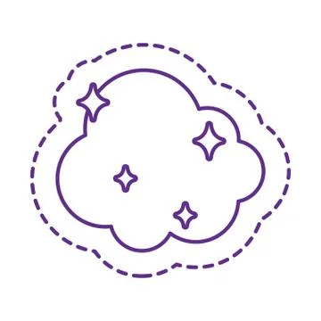Cute cloud patch line style icon vector design Illustrazione stock