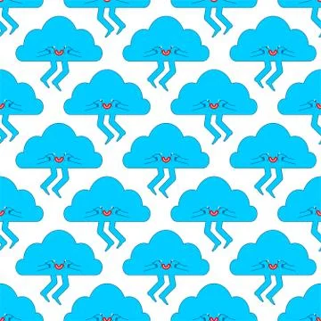 Cute cloud pattern seamless cartoon. cloudy background. vector texture Stock Illustration