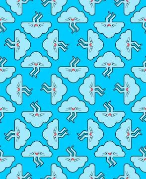 Cute cloud pattern seamless cartoon. cloudy background. vector texture Stock Illustration