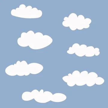 Cute Clouds Icons Set Stock Illustration